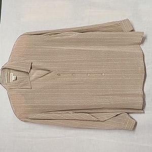 Vintage Silk Evan Picone Long Sleeve Button Down Shirt Sz 12